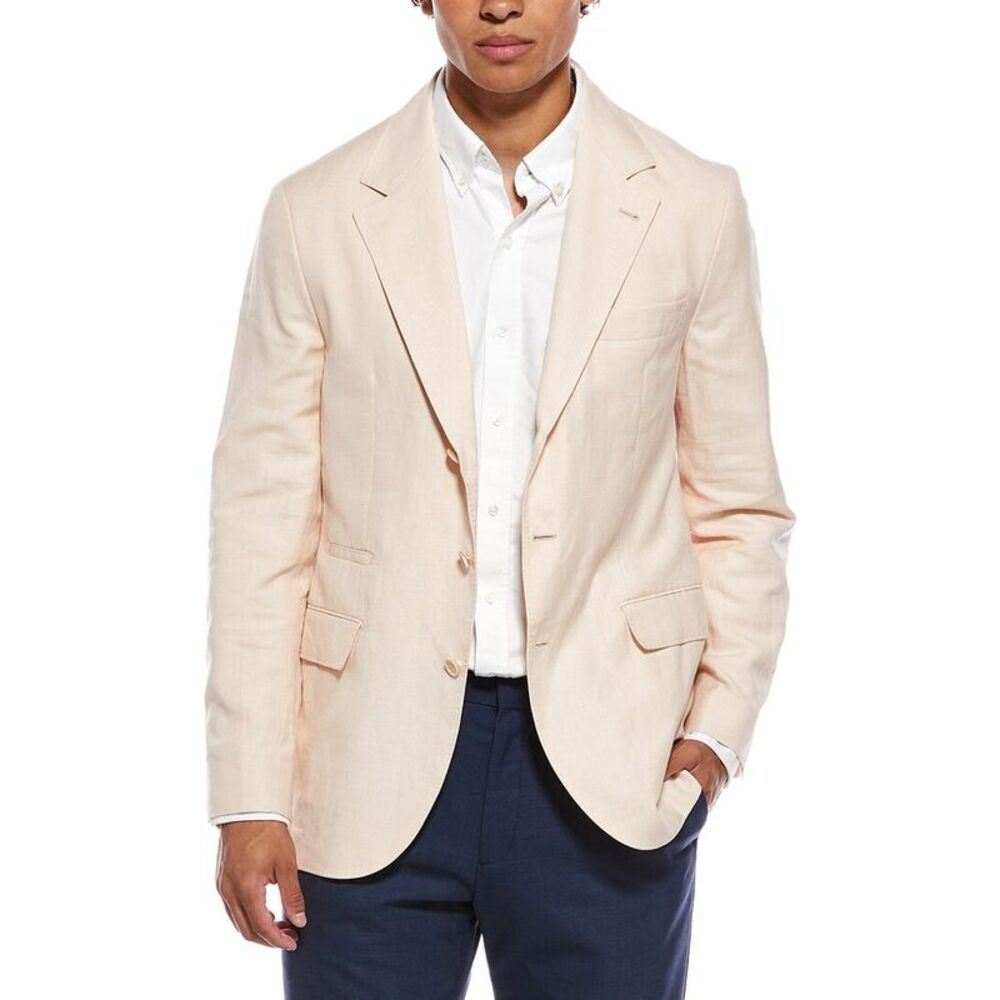 Brunello Cucinelli Mens  Wool, Linen & Silk-Blend Blazer, Red